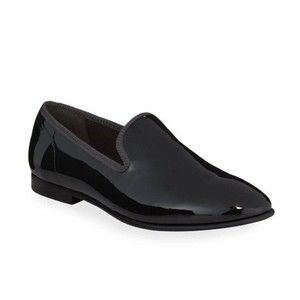 Tallia Enrico Dark Gray Patent Slip On Dress Loafers Men's  US 9M